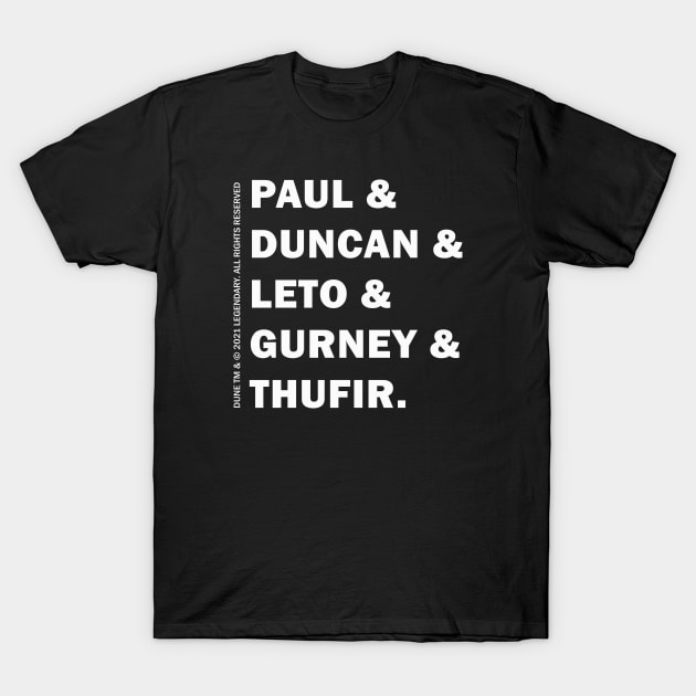 Dune name list T-Shirt by valentinahramov